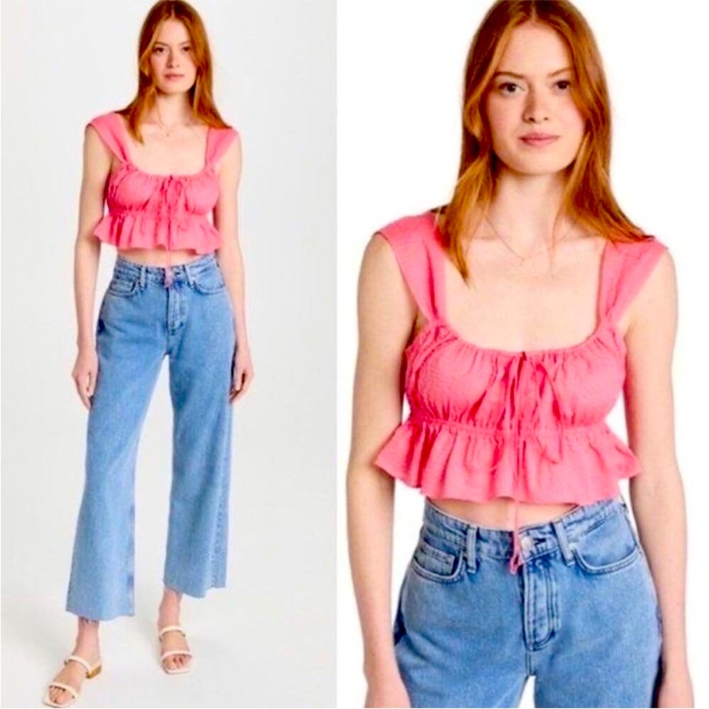 NWT Ciao Lucia Cinetta Crop Tank Top in Melon Pink, size M